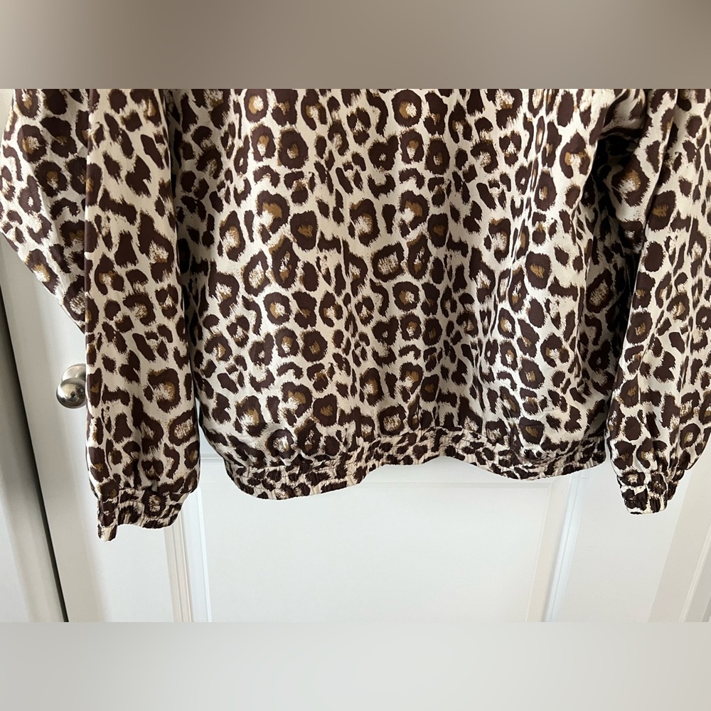 Vintage Out Brook Leopard Print Silk Jacket M - Picture 5 of 6
